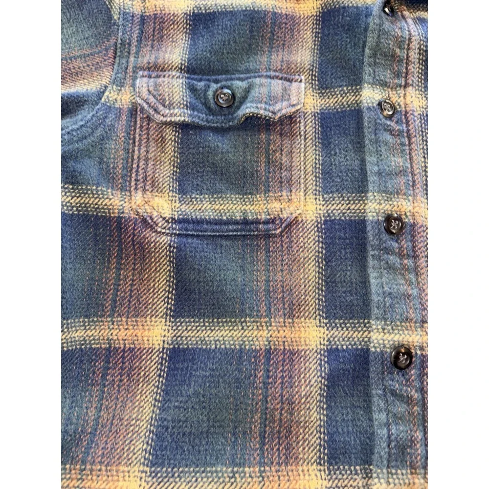 Orvis Heavy Flannel Men's Medium Plaid Shacket Pockets Shirt Jacket - Picture 3 of 12